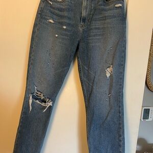 Distressed Blue Jeans